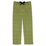 Pink & Lime Green Leopard Mens Pajama Pants - L
