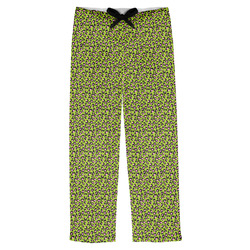 Pink & Lime Green Leopard Mens Pajama Pants - S