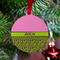 Pink & Lime Green Leopard Metal Ball Ornament - Lifestyle