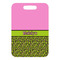 Pink & Lime Green Leopard Metal Luggage Tag - Front Without Strap