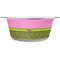 Pink & Lime Green Leopard Metal Pet Bowl - White Label - Medium - Main