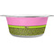 Pink & Lime Green Leopard Stainless Steel Dog Bowl - Large (Personalized)