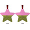 Pink & Lime Green Leopard Metal Star Ornament - Front and Back