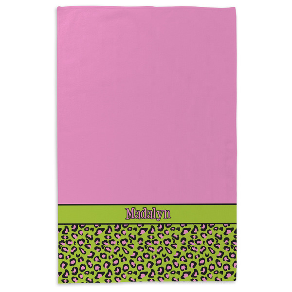 Pink & Lime Green Leopard Microfiber Dish Towel - APPROVAL