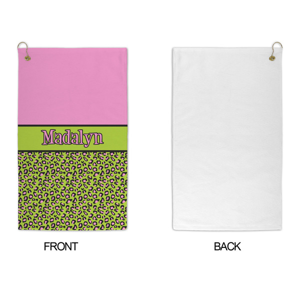 Pink & Lime Green Leopard Microfiber Golf Towels - APPROVAL