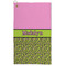Pink & Lime Green Leopard Microfiber Golf Towels - FRONT