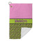 Pink & Lime Green Leopard Microfiber Golf Towels Small - FRONT FOLDED