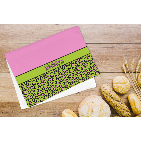 Pink & Lime Green Leopard Microfiber Kitchen Towel - LIFESTYLE