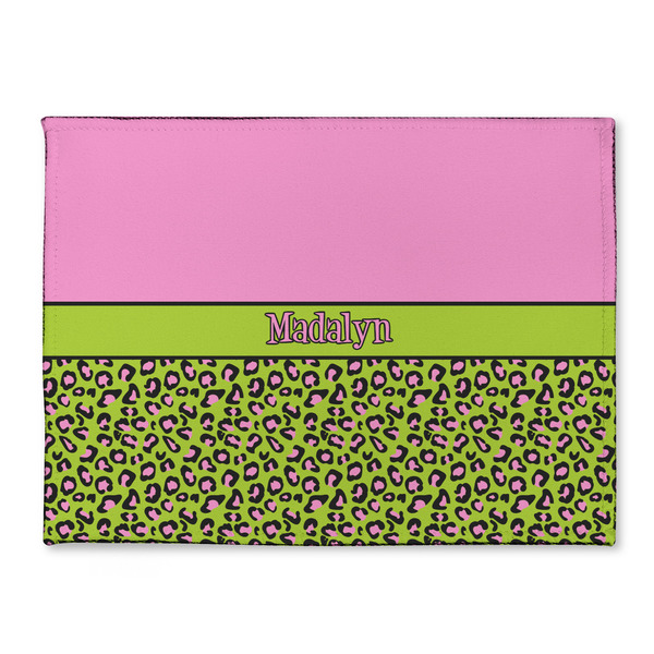 Custom Pink & Lime Green Leopard Microfiber Screen Cleaner (Personalized)