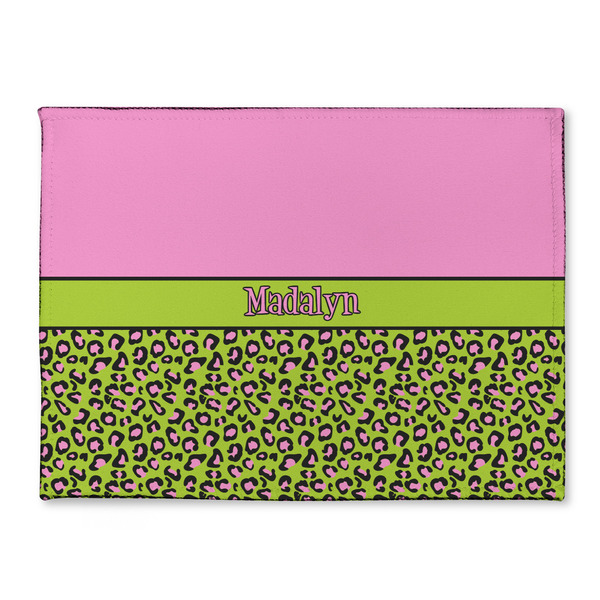Custom Pink & Lime Green Leopard Microfiber Screen Cleaner (Personalized)