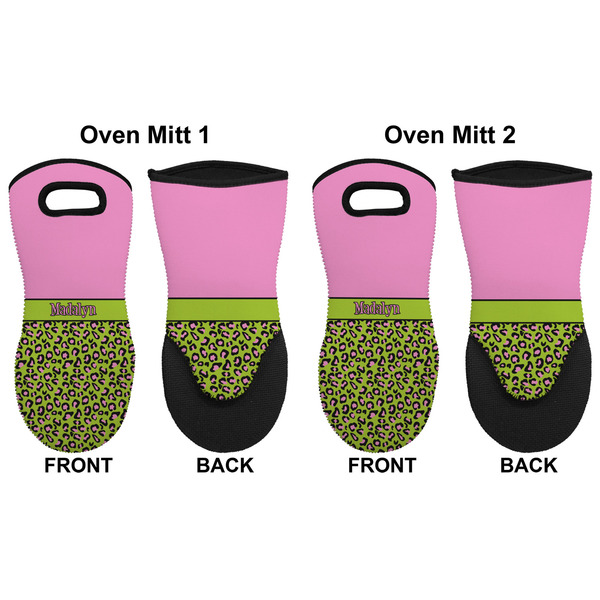 Pink & Lime Green Leopard Neoprene Oven Mitt - Set of 2 - Approval