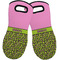 Pink & Lime Green Leopard Neoprene Oven Mitts - Set of 2 w/ Name or Text