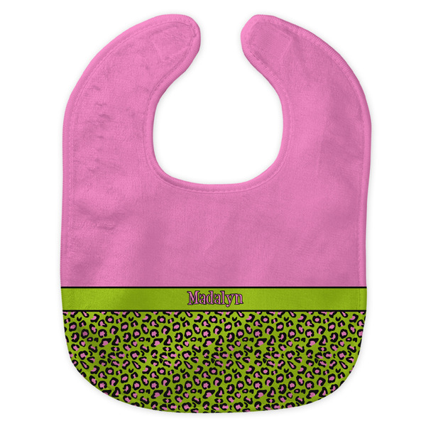 Pink & Lime Green Leopard New Bib Flat Approval