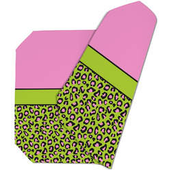Pink & Lime Green Leopard Dining Table Mat - Octagon (Double-Sided) w/ Name or Text
