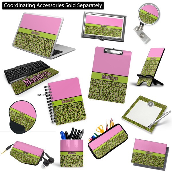 Pink & Lime Green Leopard Office & Desk Accessories
