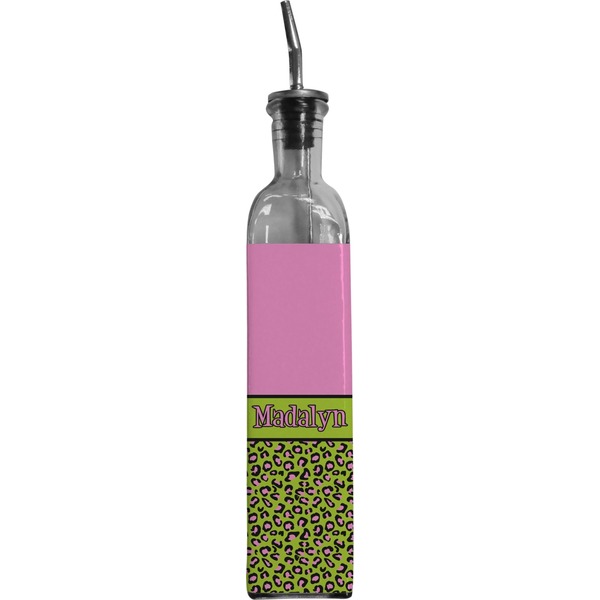 Custom Pink & Lime Green Leopard Oil Dispenser Bottle (Personalized)