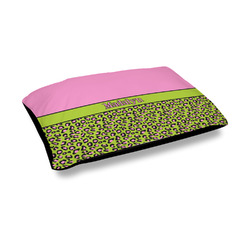 Pink & Lime Green Leopard Outdoor Dog Bed - Medium (Personalized)