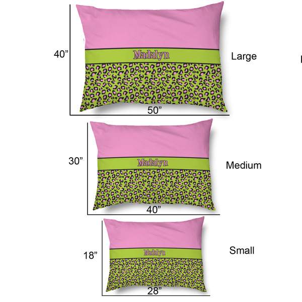 Pink & Lime Green Leopard Outdoor Dog Beds - SIZE CHART