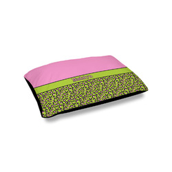Pink & Lime Green Leopard Outdoor Dog Bed - Small (Personalized)