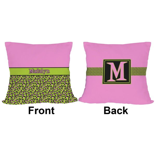 Pink & Lime Green Leopard Outdoor Pillow - 20x20