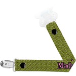 Pink & Lime Green Leopard Pacifier Clip (Personalized)