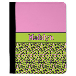 Pink & Lime Green Leopard Padfolio Clipboard (Personalized)