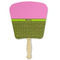 Pink & Lime Green Leopard Paper Fans - Front