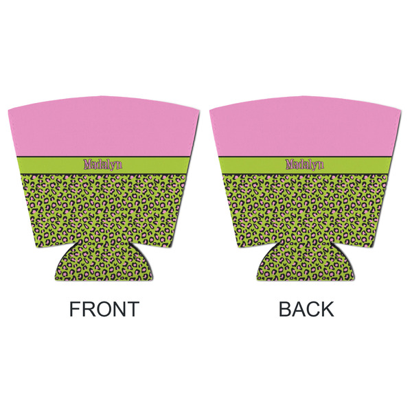 Pink & Lime Green Leopard Party Cup Sleeves - with bottom - APPROVAL