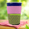 Pink & Lime Green Leopard Party Cup Sleeves - with bottom - Lifestyle