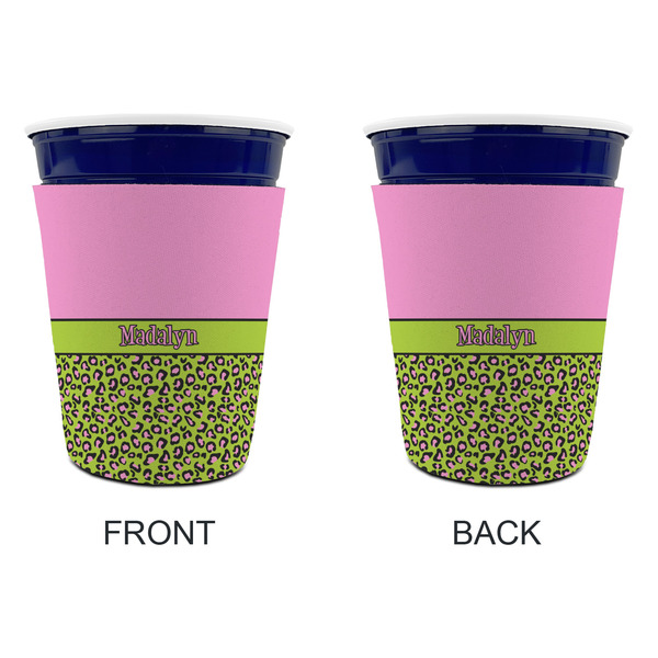 Pink & Lime Green Leopard Party Cup Sleeves - without bottom - Approval