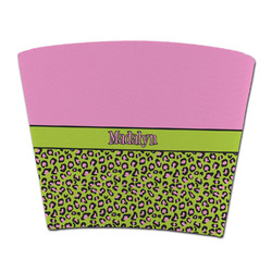 Pink & Lime Green Leopard Party Cup Sleeve - without bottom (Personalized)