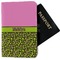 Pink & Lime Green Leopard Passport Holder - Main