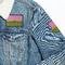 Pink & Lime Green Leopard Patches Lifestyle Jean Jacket Detail