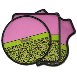 Pink & Lime Green Leopard Iron on Patches (Personalized)