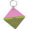Pink & Lime Green Leopard Diamond Plastic Keychain w/ Name or Text