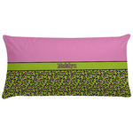 Pink & Lime Green Leopard Pillow Case - King w/ Name or Text