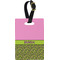 Pink & Lime Green Leopard Plastic Luggage Tag - Rectangular w/ Name or Text