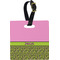 Pink & Lime Green Leopard Personalized Square Luggage Tag