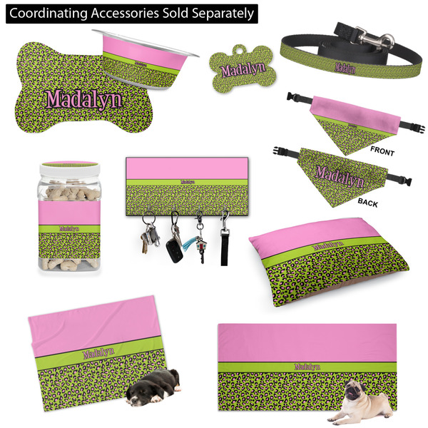 Pink & Lime Green Leopard Customized Pet Accessories