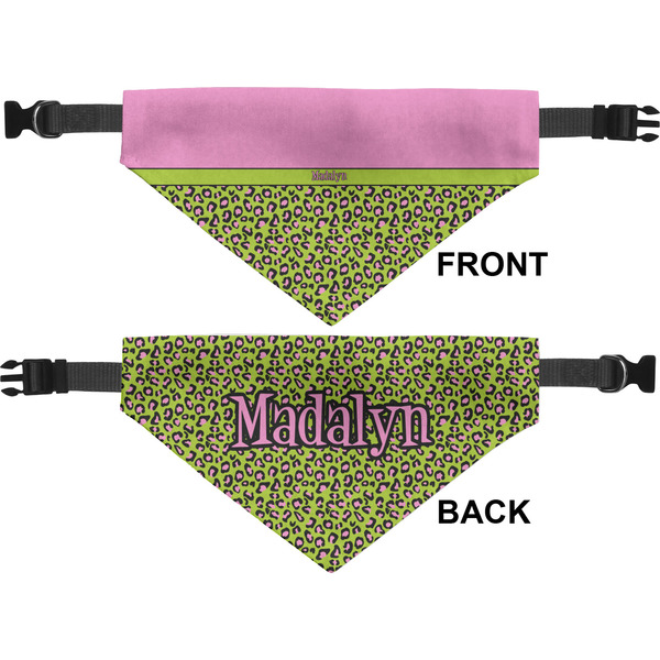 Pink & Lime Green Leopard Pet Bandana Approval
