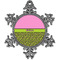 Pink & Lime Green Leopard Vintage Snowflake Ornament (Personalized)