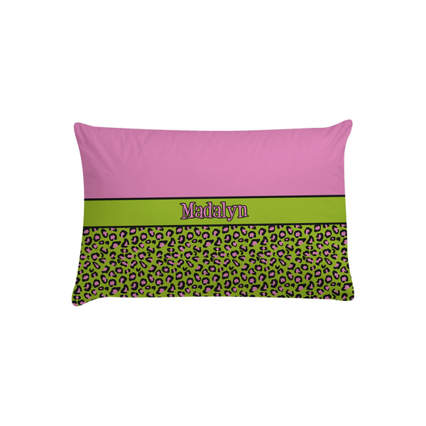 Custom Pink & Lime Green Leopard Pillow Case - Toddler w/ Name or Text