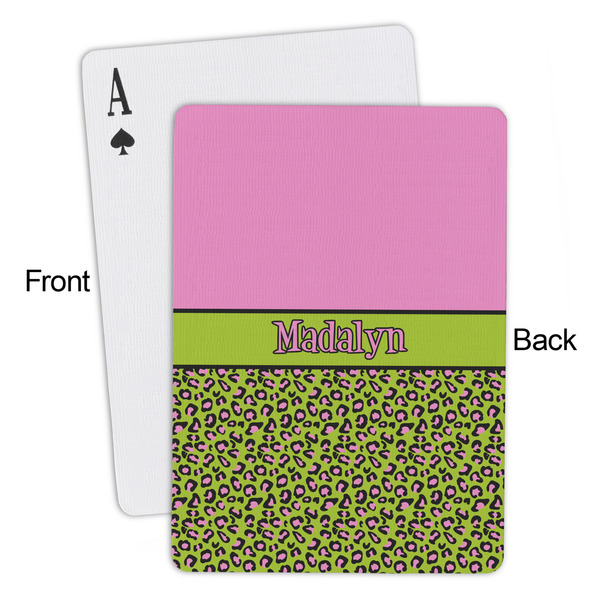 Pink & Lime Green Leopard Playing Cards - Approval