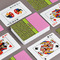Pink & Lime Green Leopard Playing Cards - Front & Back View