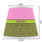 Pink & Lime Green Leopard Poly Film Empire Lampshade - Dimensions