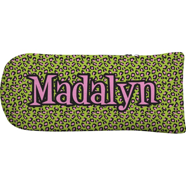 Pink & Lime Green Leopard Putter Cover (Front)