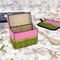Pink & Lime Green Leopard Recipe Box - Full Color - In Context