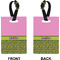 Pink & Lime Green Leopard Rectangle Luggage Tag (Front + Back)