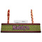 Pink & Lime Green Leopard Red Mahogany Nameplates with Business Card Holder - Straight
