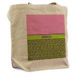 Pink & Lime Green Leopard Reusable Cotton Grocery Bag (Personalized)